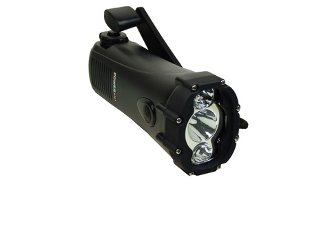 Wodoszczelna latarka na dynamo LED Shark z ładowarką telefonów