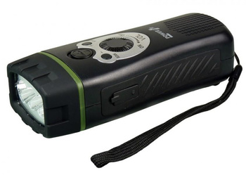 Wolf - latarka dynamo z radiem i alarmem dźwiękowym