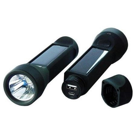 Salamander – wodoodporna solarna latarka 3W LED z bankiem energii