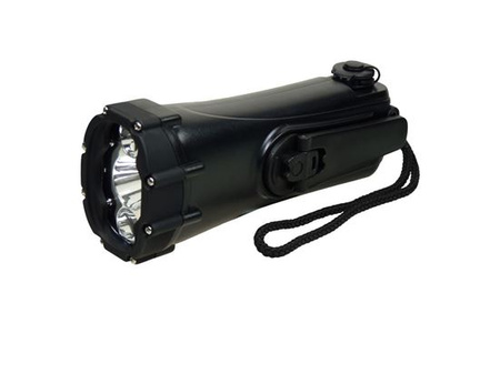 Wodoszczelna latarka na dynamo LED Shark z ładowarką telefonów