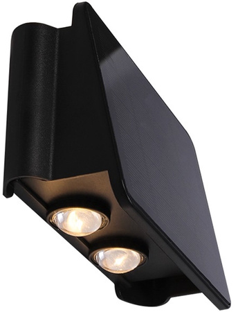 Weasel – solarna lampa ścienna z 4 diodami LED, o dwukierunkowym strumieniu światła.