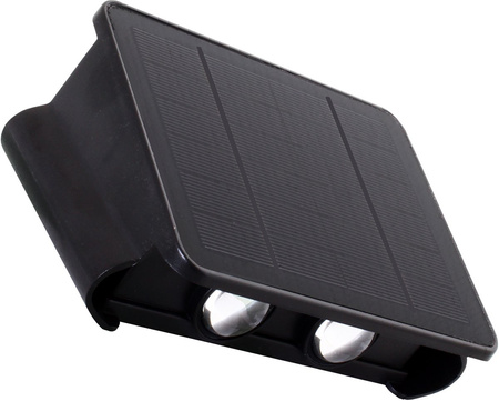 Weasel – solarna lampa ścienna z 4 diodami LED, o dwukierunkowym strumieniu światła.