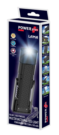 Lama - solarna/USB latarka LED z powerbankiem 2500 mAh