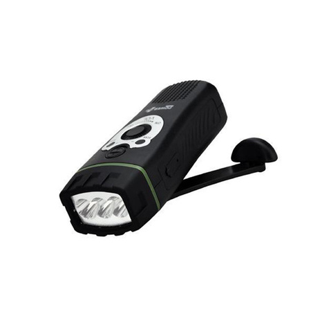 Wolf - latarka dynamo z radiem i alarmem dźwiękowym